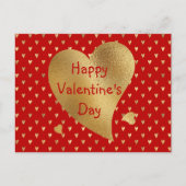 Elegant Gold Hearts Red Valentijn Feestdagenkaart (Voorkant)