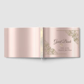 Elegant Gold Hearts Roos Gold Gastenboek (Volledig)