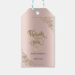 Elegant Gold Hearts Roos Gold Hartelijk dank Cadeaulabel