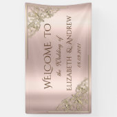 Elegant Gold Hearts Roos Gold Spandoek (Verticaal)