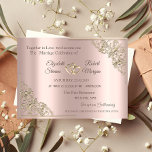 Elegant Gold Hearts Roos Gold Wedding Kaart<br><div class="desc">Elegant chic bruiloft-uitnodiging.</div>