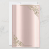 Elegant Gold Hearts Rose Gold Wedding Menu Card (Achterkant)