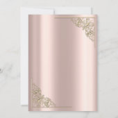 Elegant Gold Hearts Rose Gold Wedding RSVP   Kaart (Achterkant)
