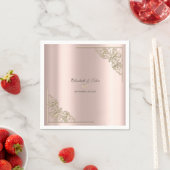 Elegant Gold Hearts Rose Gold Wedding  Servet (Insitu)