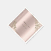Elegant Gold Hearts Rose Gold Wedding  Servet (Hoek)