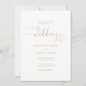 Elegant Gold Hearts Script Photo Weddenschap Kaart (Voorkant)