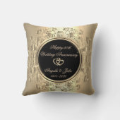 Elegant Gold Hearts Swirls50th Wedding Jubileum Kussen (Achterkant)