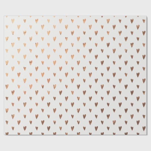 Elegant Gold Hearts Valentijnsdag Wrapping Paper Cadeaupapier (Vlak)