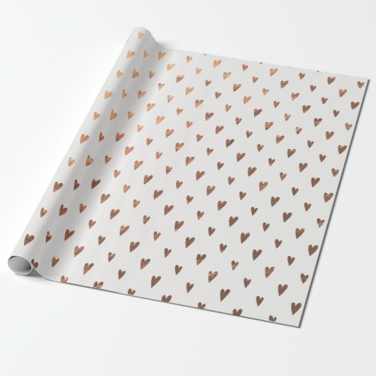 Elegant Gold Hearts Valentijnsdag Wrapping Paper Cadeaupapier (Uitgerold)