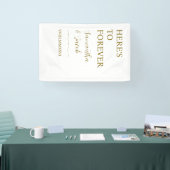 Elegant Gold “Here’s to Forever” Wedding Welcome Spandoek (Beurs)
