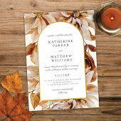 Elegant Gold Herfst Waterverf Floral Wedding Kaart