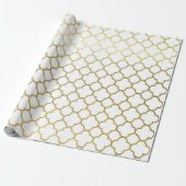 Elegant Gold Hexagon Abstract Pattern Weddenschap Cadeaupapier (Uitgerold)