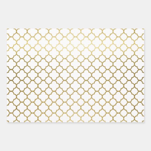 Elegant Gold Hexagon Abstract Pattern Wedding Inpakpapier Vel (Voorkant 3)