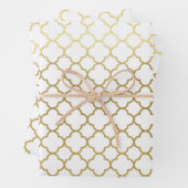 Elegant Gold Hexagon Abstract Pattern Wedding Inpakpapier Vel (In situ)