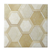 Elegant Gold Hexagon Geometric Pattern - Marble 2 Tegeltje (Voorkant)