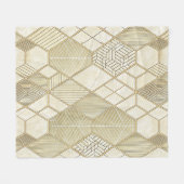 Elegant Gold Hexagon Geometric Pattern - Marble 4 Fleece Deken (Voorkant (Horizontaal))