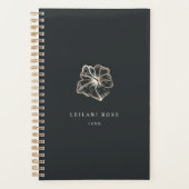 Elegant Gold Hibiscus Flower Personalized Planner (Voorkant)