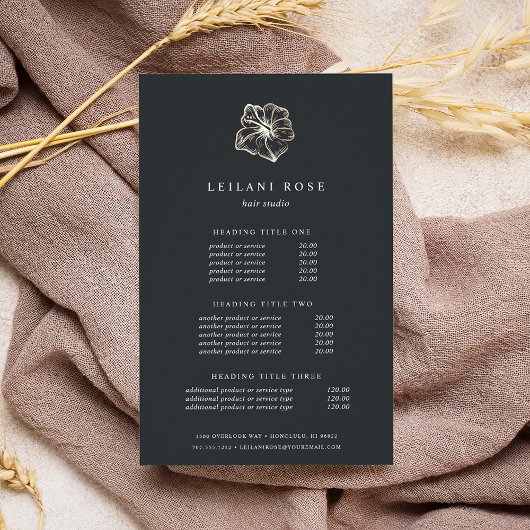 Elegant Gold Hibiscus Flower | Prijzen en diensten Flyer