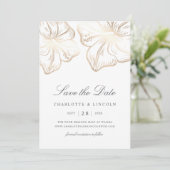 Elegant Gold Hibiscus Flower Wedding Save The Date (Staand voorkant)
