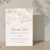 Elegant Gold Hibiscus Flower Wedding Save The Date