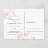 Elegant Gold Hibiscus Flower Wedding Save the Date Aankondigingskaart (Achterkant)