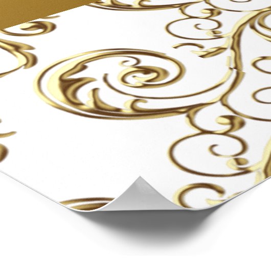 Elegant Gold High Hiel Birthday Party Banner Poster (Hoek)