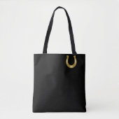 Elegant Gold Hoefijzer op zwarte achtergrond Tote Bag (Voorkant)
