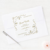 Elegant Gold  hoeken op wit etiket (Envelop)