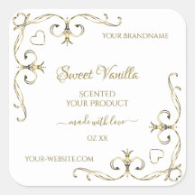 Elegant Gold  hoeken op wit etiket