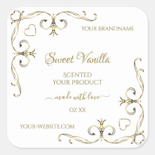 Elegant Gold  hoeken op wit etiket