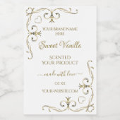 Elegant Gold  hoeken op wit etiket (Enkel label)