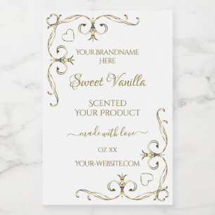 Elegant Gold  hoeken op wit etiket