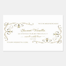 Elegant Gold  hoeken op wit etiket