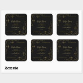 Elegant Gold  hoeken op zwart productlabel Vierkante Sticker (Vel)
