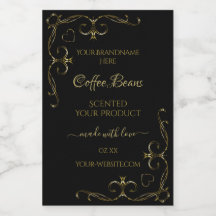 Elegant Gold  hoeken op zwart productlabel