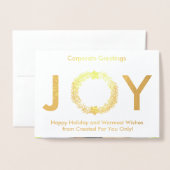 Elegant Gold Holiday Corporate Photo Real Folie Kaarten (Voorkant met envelop)