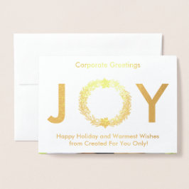 Elegant Gold Holiday Corporate Photo Real Folie Kaarten