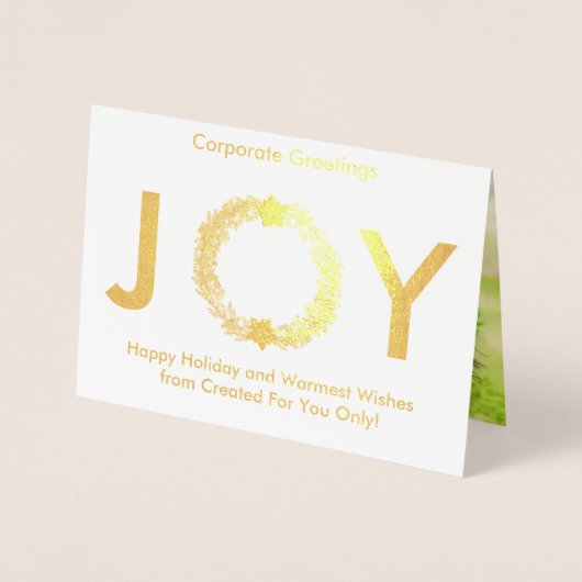 Elegant Gold Holiday Corporate Photo Real Folie Kaarten (Voorkant)
