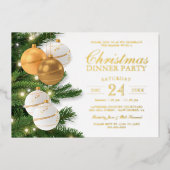 Elegant Gold Holiday Kerstfeest Folie Uitnodiging (Voorkant)