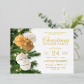 Elegant Gold Holiday Kerstfeest Folie Uitnodiging (Staand Voorkant)