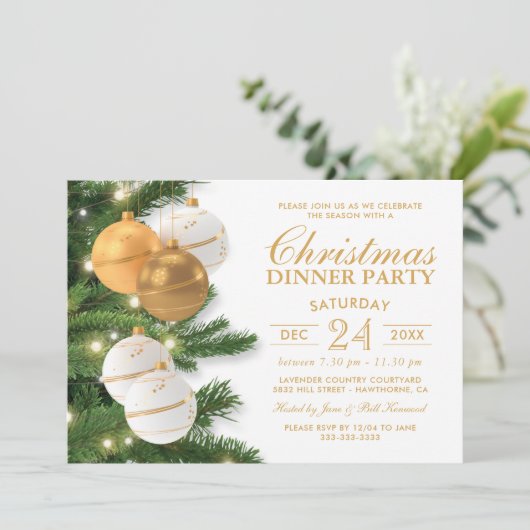 Elegant Gold Holiday Kerstfeest Kaart (Staand voorkant)