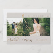 Elegant Gold Holiday Tree 2 Foto Feestdagenkaart (Voorkant)