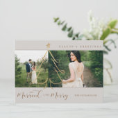 Elegant Gold Holiday Tree 2 Foto Feestdagenkaart (Staand voorkant)