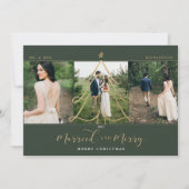 Elegant Gold Holiday Tree 3 Foto Feestdagenkaart (Voorkant)