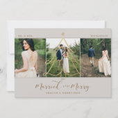 Elegant Gold Holiday Tree 3 Foto Feestdagenkaart (Voorkant)