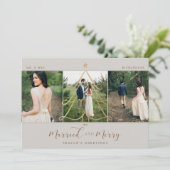 Elegant Gold Holiday Tree 3 Foto Feestdagenkaart (Staand voorkant)