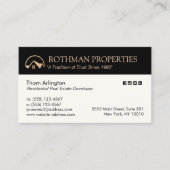 Elegant Gold Home Logo Real Estate Developer Visitekaartje (Voorkant)