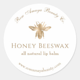Elegant Gold Honey Beeswax Beauty Product Label