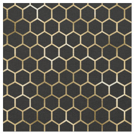 Elegant Gold Honeycomb Black Pattern Stof