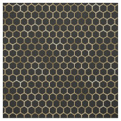 Elegant Gold Honeycomb Black Pattern Stof (Swatch)